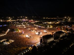 The crowds in front of the main stage at the Wacken Open Air festival last year. Credit: WOA FESTIVAL GmbH